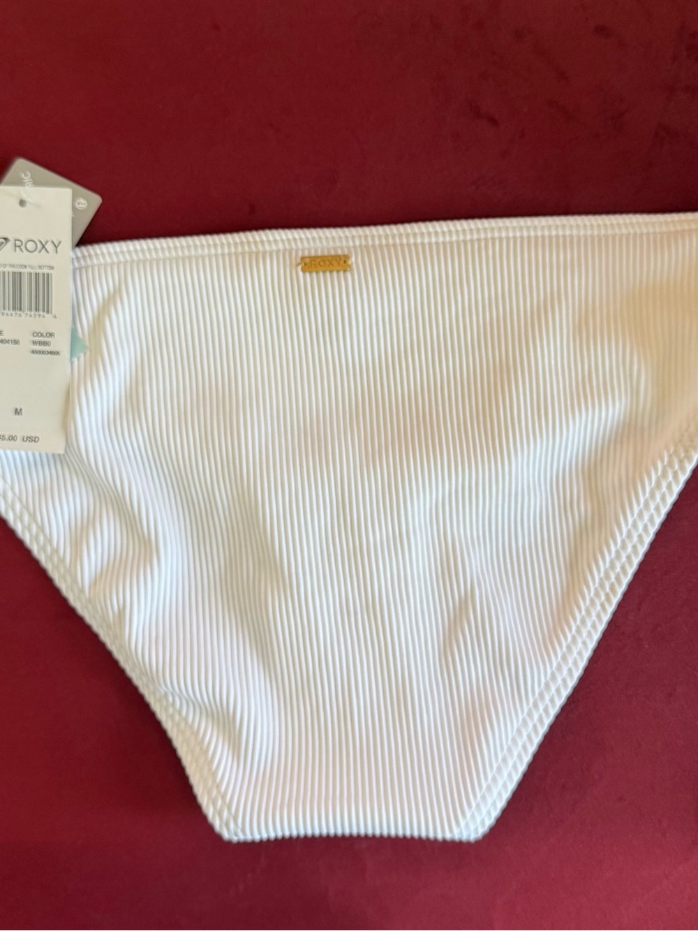 NWT Roxy White Ribbed Bikini Bottom - Picture 5 of 6